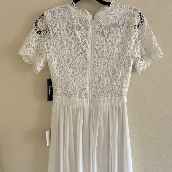 NWT Lulu's Angel in Disguise White Lace Skater Dress - Picture 6 of 7